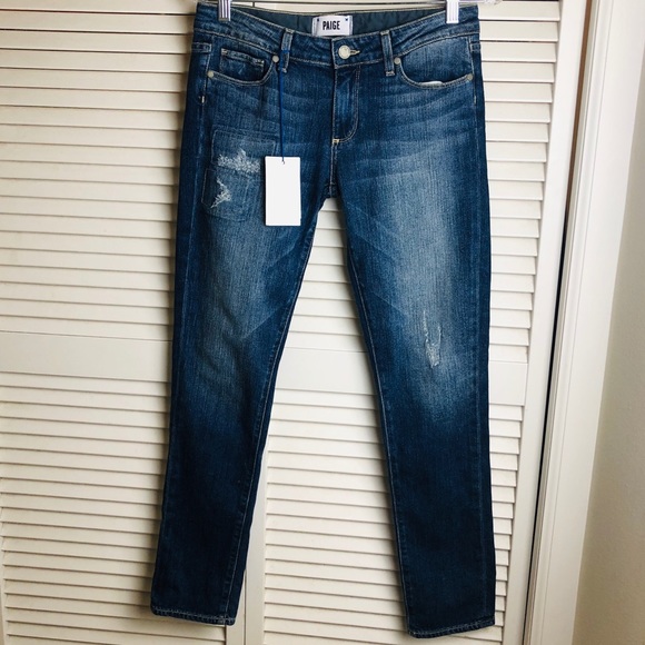 NWT PAIGE JEAN/SKYLINE ANKLE PEG/DISTRESSED - Picture 1 of 7